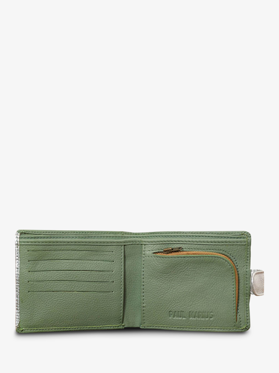 foto-interior-cartera-cuero-mujer-verde-plateado-leportefeuille-louise-verde-almendra-plateado-paul-marius-m30-ga-s