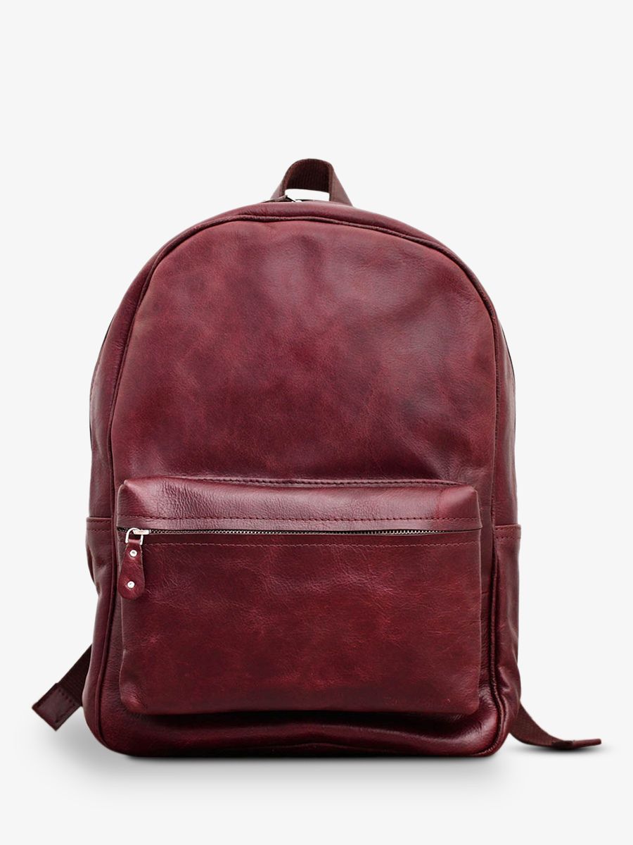 foto-vista-frontal-mochila-de-cuero-marrón-lemariol-brun-paul-marius-m200-mb