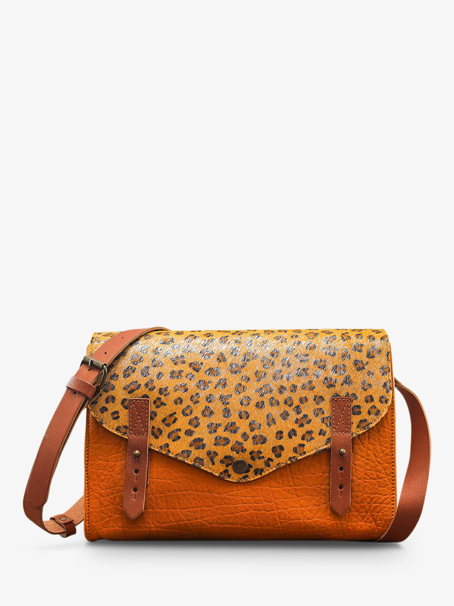 foto-vista-frontal-bolso-bandolera-cuero-mujer-amarillo-plateado-lindispensable-leopard-safran-argente-paul-marius-w08-lp-y-s