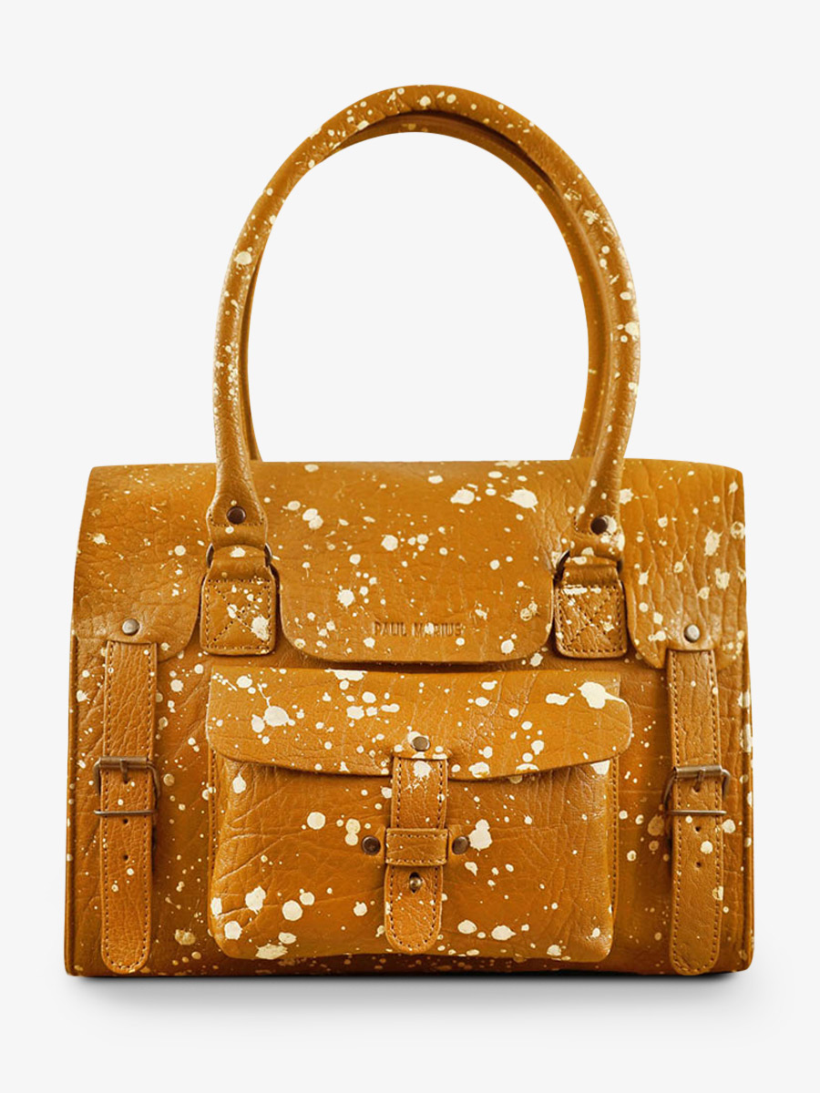 foto-vista-frontal-bolso-bandolera-cuero-mujer-amarillo-lerive-gauche-artista-m-safran-paul-marius-w01m-a-y