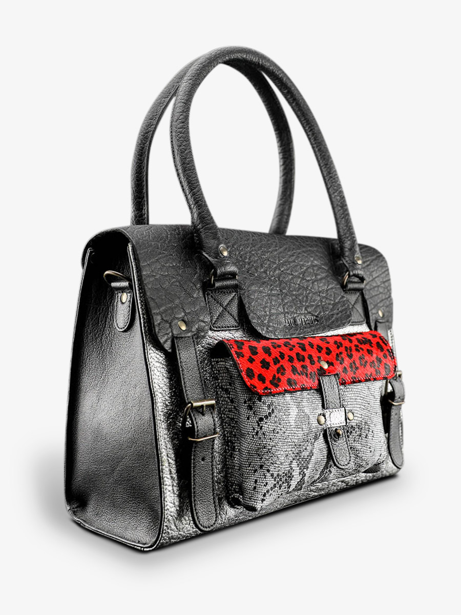 foto-vista-lateral-bolso-bandolera-cuero-mujer-plateado-negro-rojo-lerive-gauche-m-chimere-argente-noir-rouge-paul-marius-w01m-s-b-r