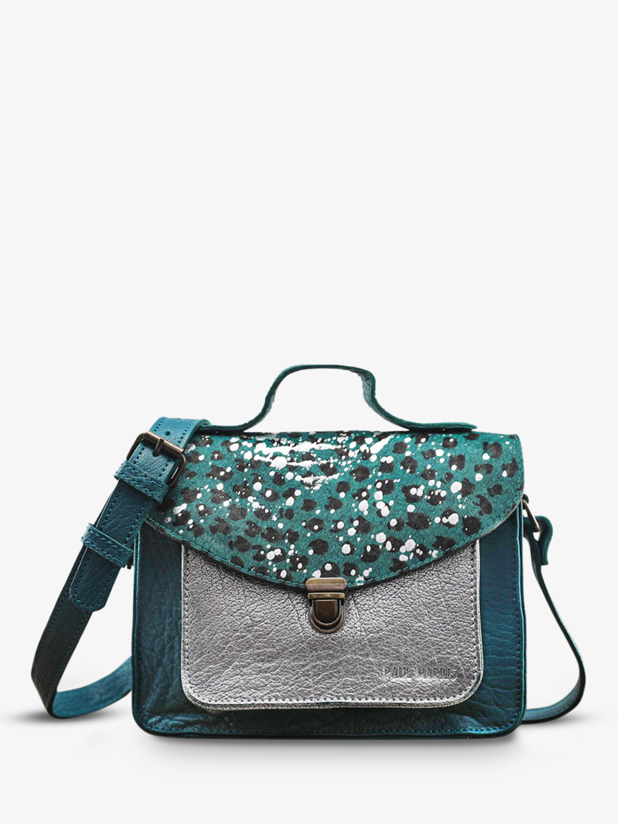 foto-vista-frontal-bolso-bandolera-cuero-mujer-azul-plateado-mademoiselle-george-leopard-azul-piscina-plateado-paul-marius-w05-lp-blu-s