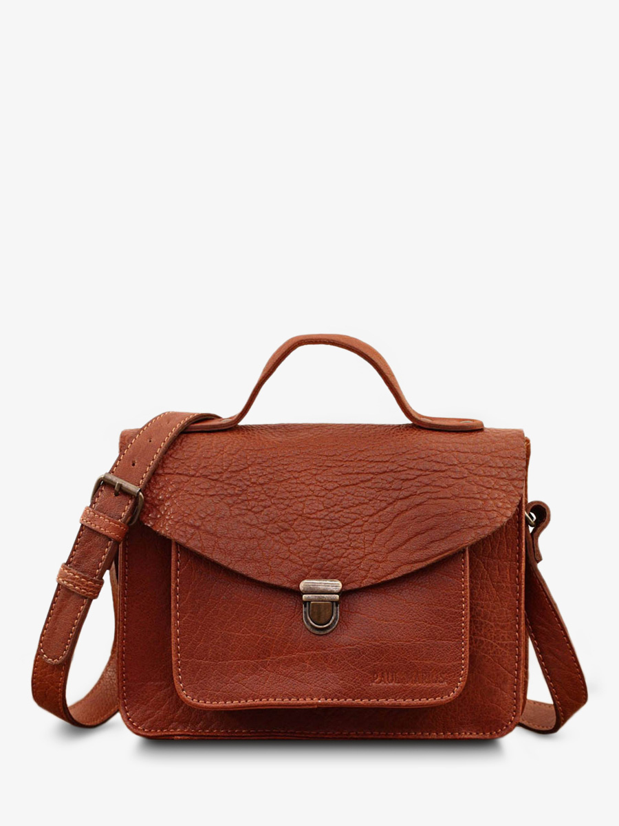 foto-vista-frontal-bolso-bandolera-cuero-mujer-marrón-mademoiselle-george-natural-paul-marius-w05-l