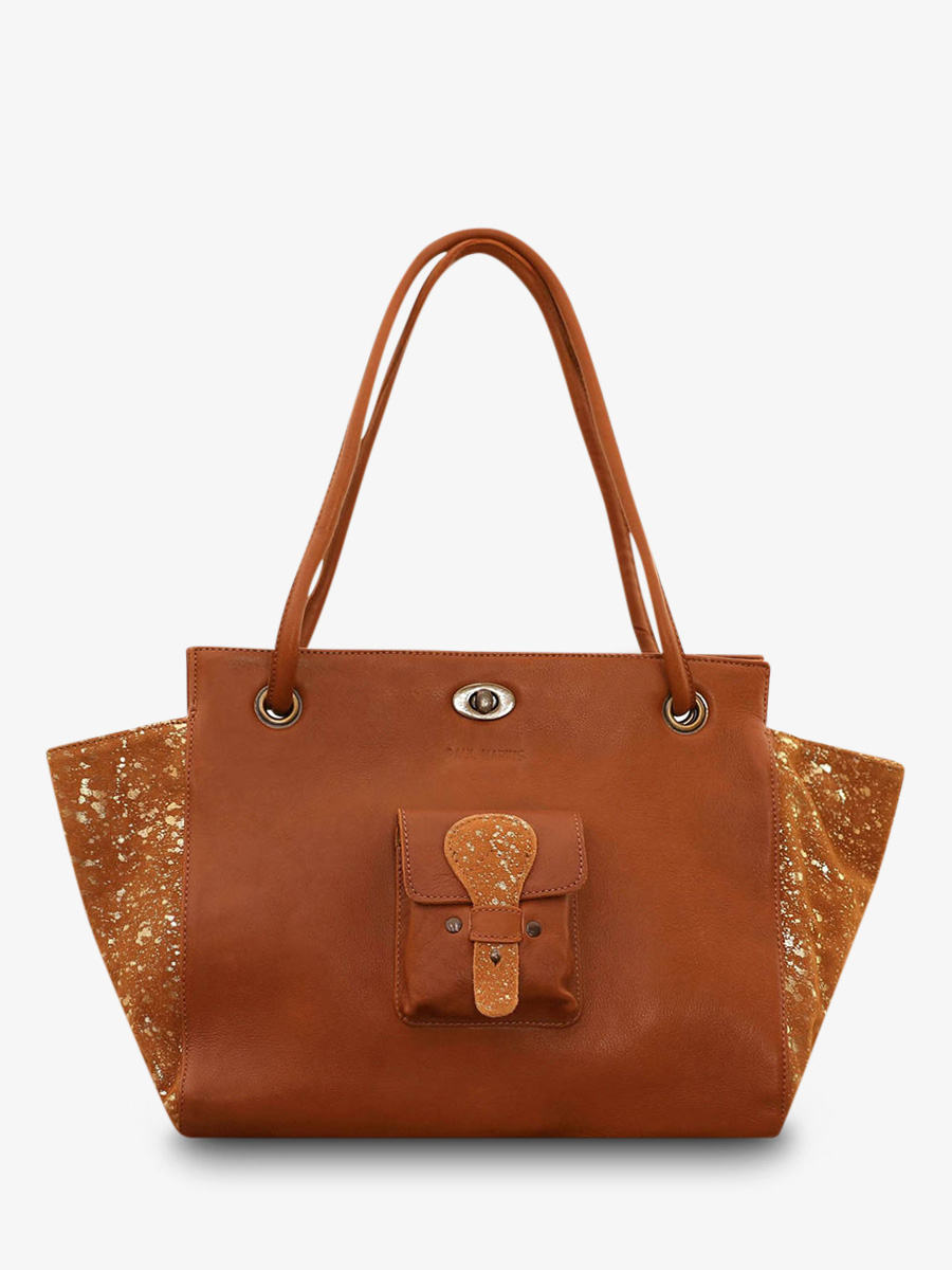 foto-vista-frontal-bolso-de-mano-de-cuero-paulmarius-marrón-dorado-madame-m-natural-dorado-paul-marius-m48-l-g