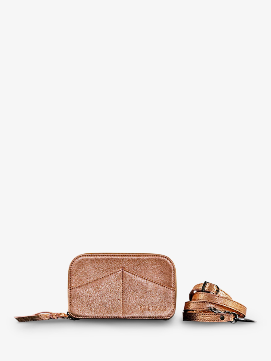 foto-vista-frontal-bolso-cinturón-cuero-mujer-rosa-dorado-paula-oro-rosa-paul-marius-m66-g-pi