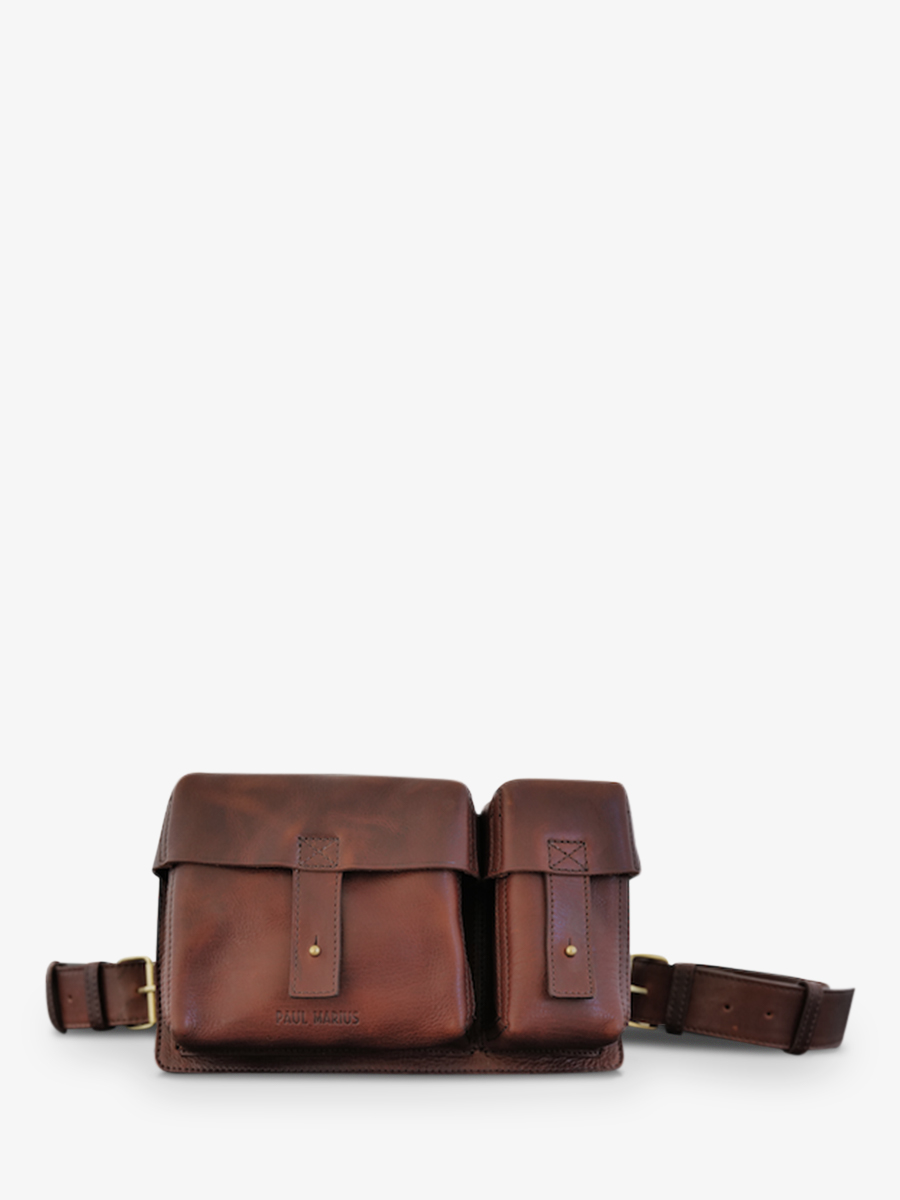 foto-vista-frontal-bolso-bandolera-cuero-mujer-marrón-cartuchera-marrón-aceitado-paul-marius-m401-omb
