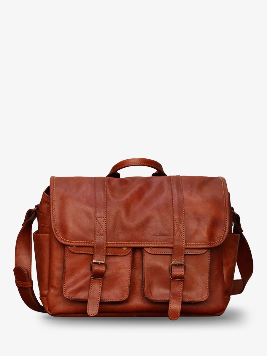 foto-vista-frontal-bolsa-fotográfica-cuero-argentique-marrón-lereporter-natural-paul-marius-m54-l