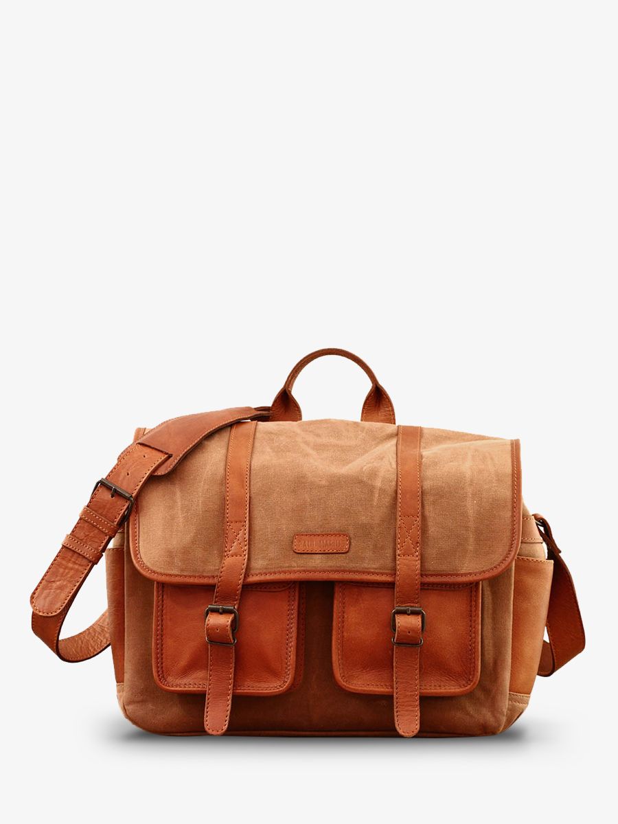 foto-vista-frontal-bolso-foto-cuero-argentique-beige-lereporter-toile-beige-paul-marius-m54-bc