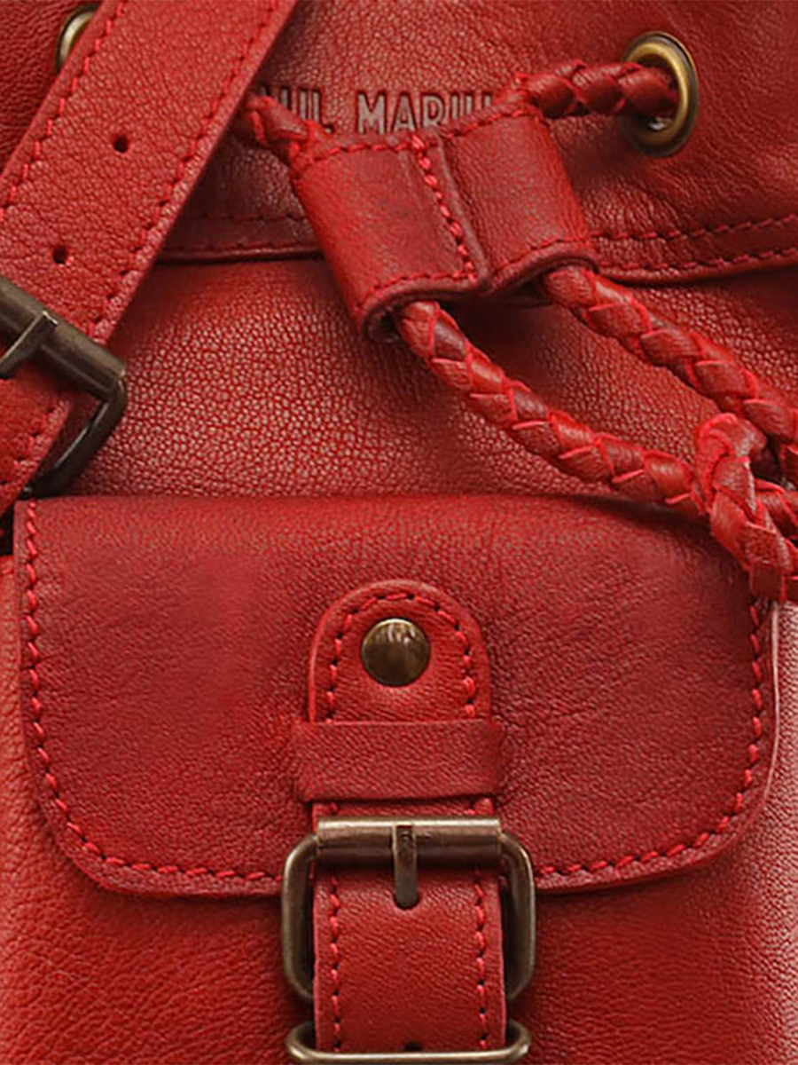 foto-material-bolso-cubo-cuero-mujer-rojo-leflâneur-rojo-aceite-paul-marius-m303-or