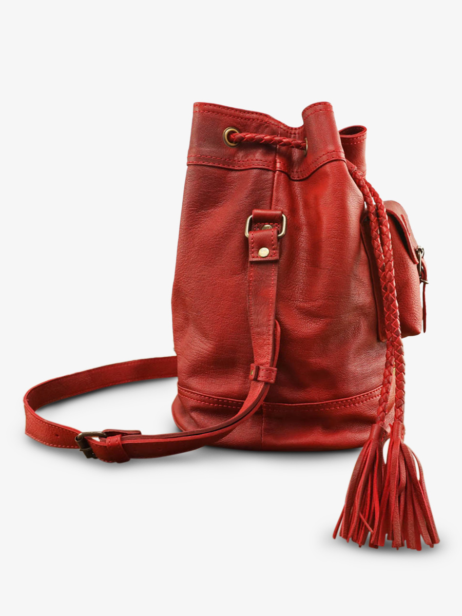 foto-vista-lateral-bolso-cubo-cuero-mujer-rojo-leflâneur-rojo-aceite-paul-marius-m303-or