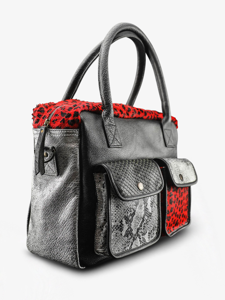 foto-vista-lateral-portadocumentos-cuero-mujer-plateado-negro-rojo-ledandy-chimere-plateado-negro-rojo-paul-marius-w04-s-b-r