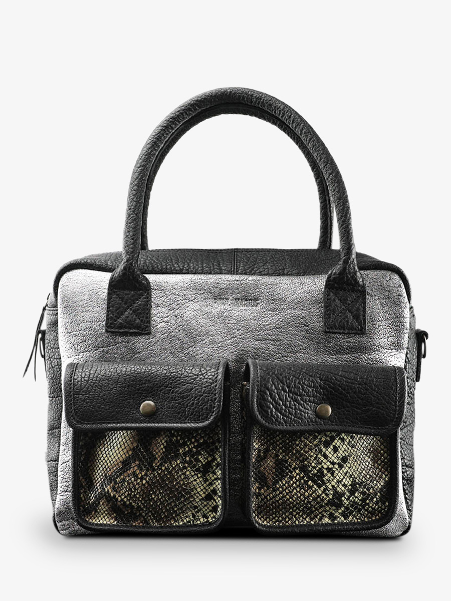 foto-vista-frontal-portadocumentos-cuero-mujer-plateado-negro-ledandy-pitón-plateado-negro-paul-marius-w04-p-s-b