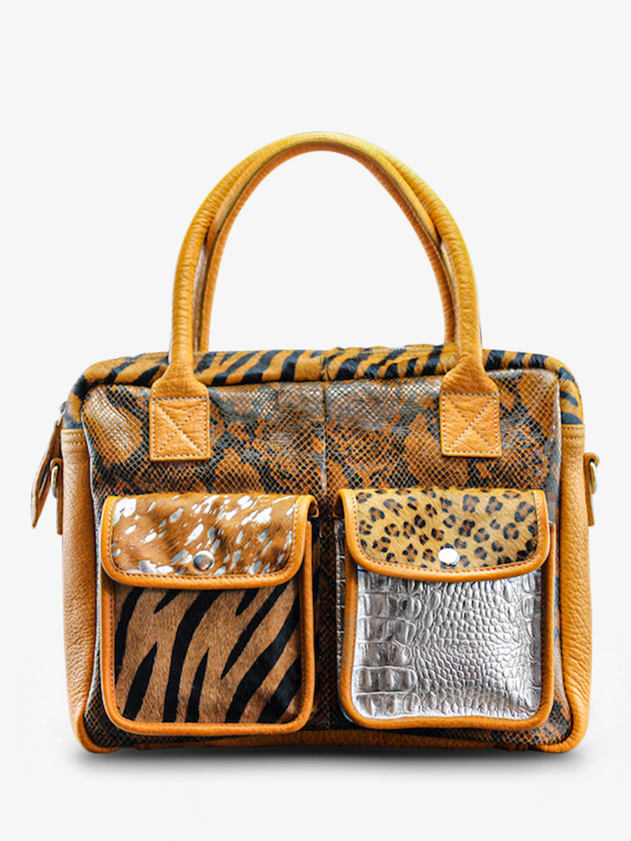 foto-vista-frontal-portapapeles-cuero-mujer-amarillo-plateado-ledandy-chimere-safran-argente-paul-marius-w04-ch-y-s