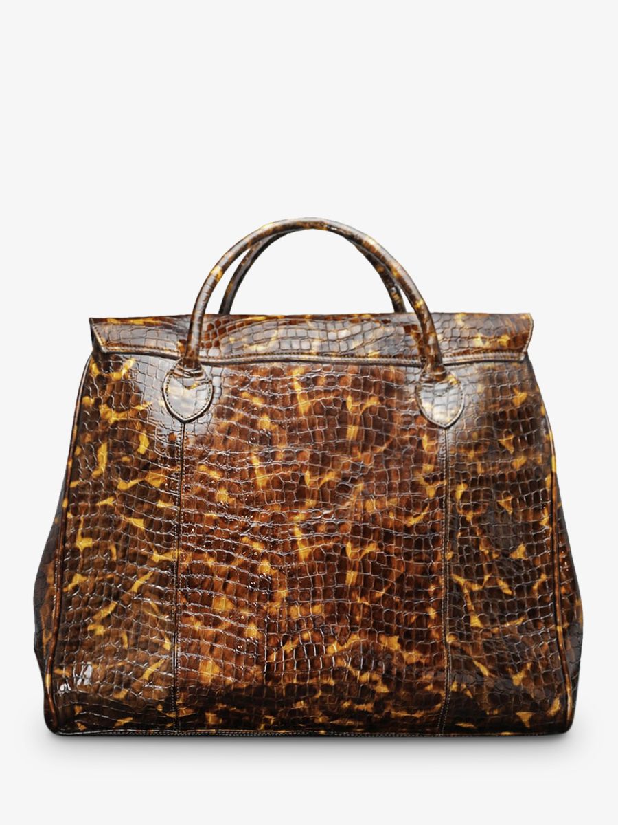 foto-vista-posterior-bolso-de-viaje-grande-cuero-hombre-plateado-rouen-delhi-caimán-ámbar-barnizado-paul-marius-m105-c-am