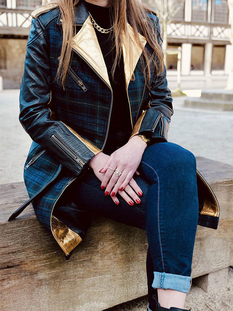 foto-con-trench-de-cuero-para-mujer-verde-letrench-tartan-verde-paul-marius-wtc-sco-gr-s36