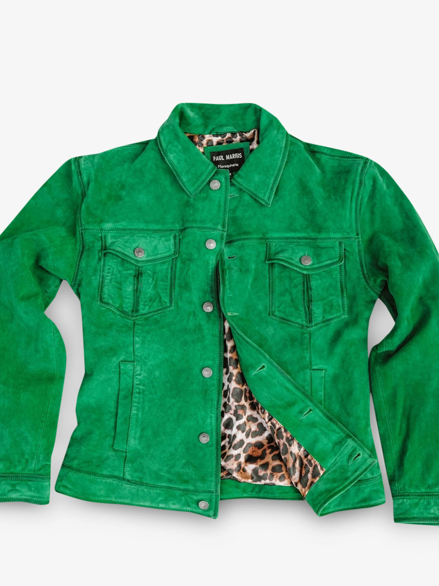 foto-vista-lateral-chaqueta-de-cuero-nubuck-hombre-verde-lenumero-1-verde-ácido-paul-marius-blouson-gr-s