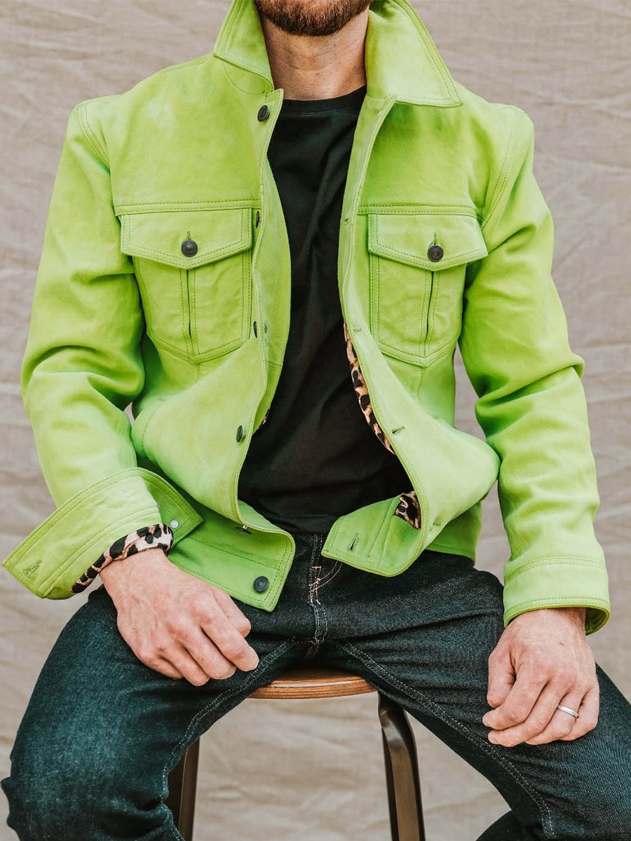 foto-vista-frontal-chaqueta-cuero-nubuck-hombre-verde-lenumero-1-verde-chartreuse-paul-marius-blouson-bg-s