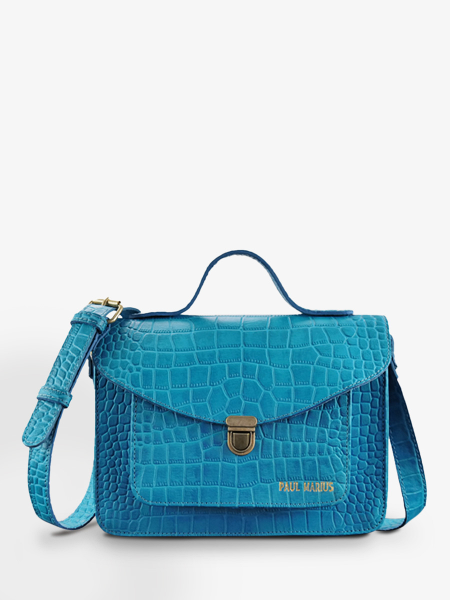 foto-vista-frontal-bolso-bandolera-cuero-mujer-azul-mademoiselle-george-alligator-cocktail-topaze-paul-marius-w05-a-blu