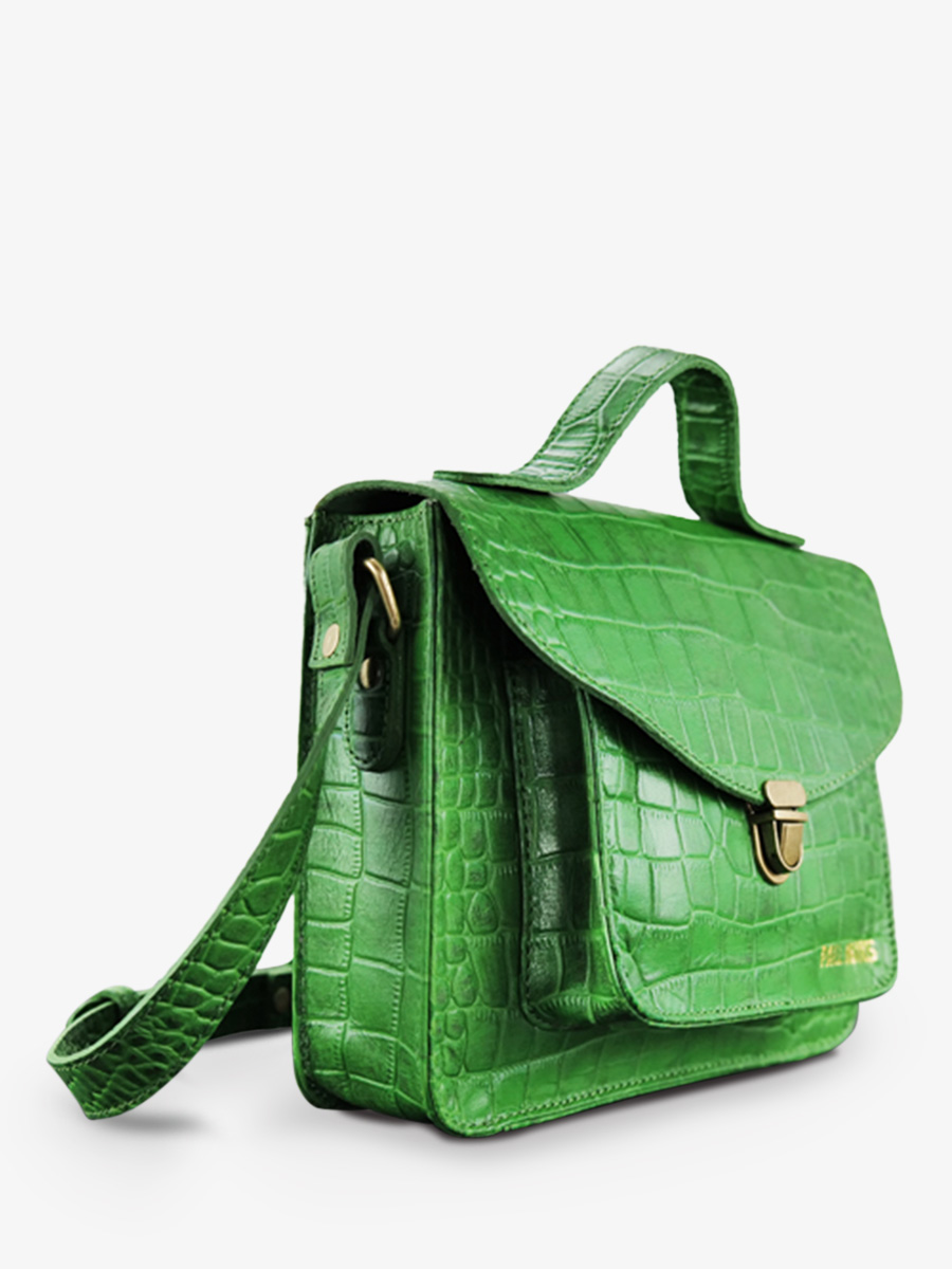 foto-vista-lateral-bolso-bandolera-cuero-mujer-verde-mademoiselle-george-alligator-cocktail-jade-paul-marius-w05-a-gr