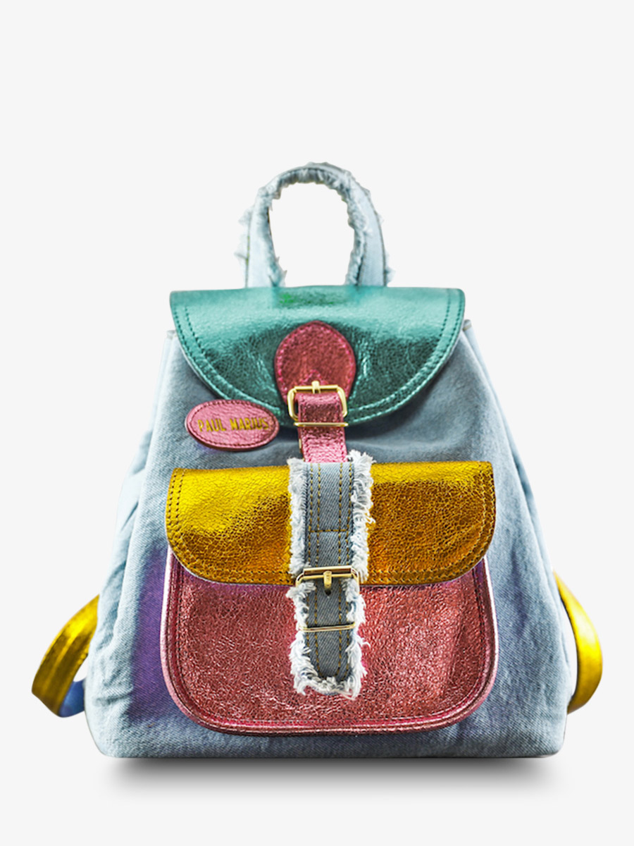 foto-vista-frontal-mochila-cuero-mujer-lebaroudeur-90s-paul-marius-m40-denim