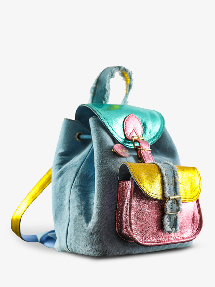 foto-vista-lateral-mochila-de-cuero-mujer-lebaroudeur-90s-paul-marius-m40-denim