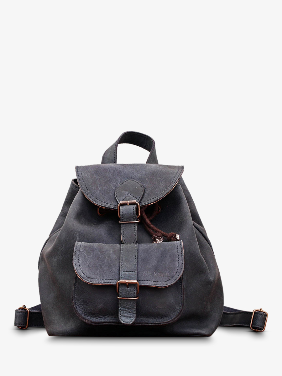 foto-vista-frontal-mochila-de-cuero-mujer-azul-lebaroudeur-azul-petróleo-paul-marius-m40-db