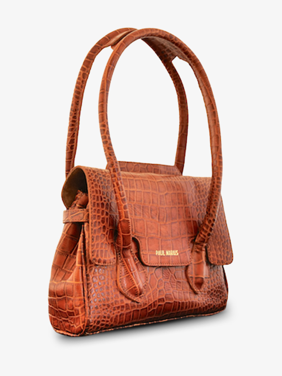 foto-vista-lateral-bolso-de-mano-de-cuero-para-mujer-marron-colette-s-alligator-cocktail-ambre-paul-marius-w28s-a-l