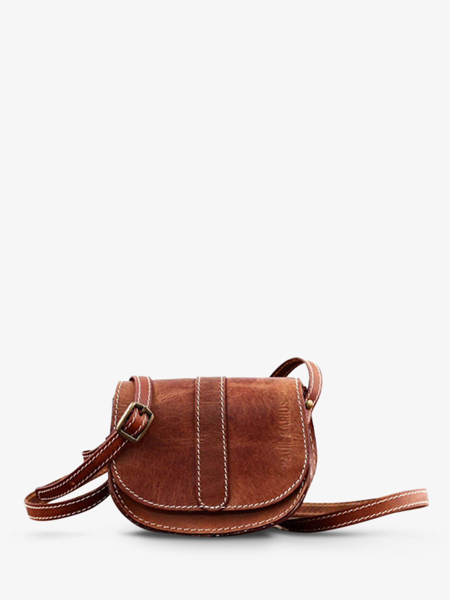 foto-vista-frontal-mini-bolso-bandolera-cuero-niña-marrón-monmignon-natural-paul-marius-m42-l