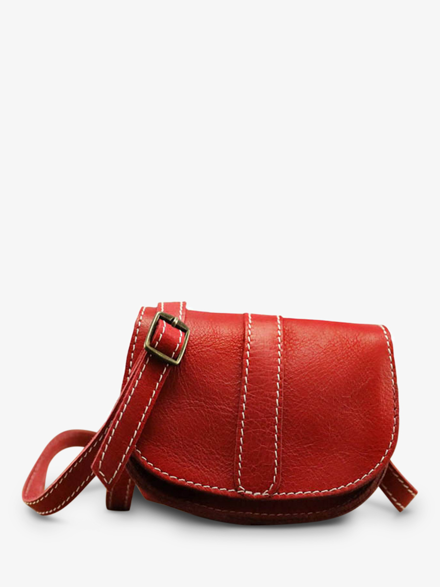foto-vista-frontal-mini-bolso-bandolera-cuero-niña-rojo-monmignon-rouge-paul-marius-m42-r