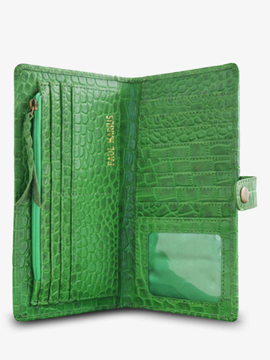foto-interior-cartera-cuero-mujer-verde-leportefeuille-charlotte-n2-alligator-cocktail-jade-paul-marius-m67-a-gr