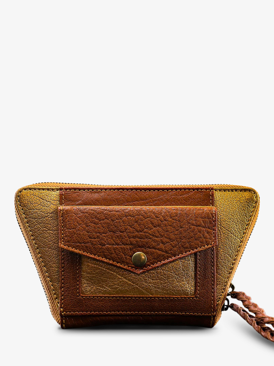 foto-vista-frontal-cartera-cuero-mujer-marrón-dorado-leportefeuille-emma-natural-dorado-paul-marius-w24-l-g