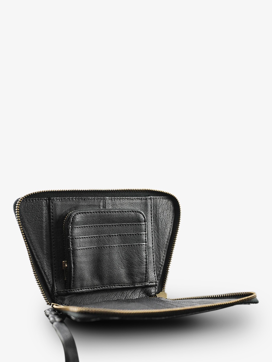 foto-vista-lateral-cartera-cuero-mujer-plateada-negra-leportefeuille-emma-plateada-negra-paul-marius-w24-s-b