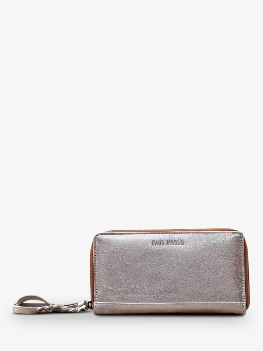 foto-vista-frontal-cartera-cuero-mujer-plateada-leportefeuille-charlotte-argente-paul-marius-m63-s