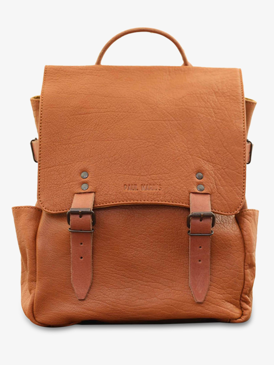 foto-vista-frontal-mochila-de-cuero-beige-laudacieux-sable-paul-marius-w14-n