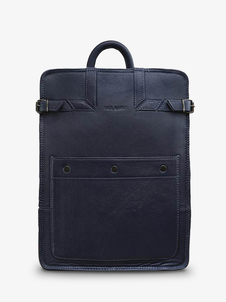 foto-vista-frontal-mochila-de-cuero-azul-lecitadin-bleu-encre-paul-marius-b04-db