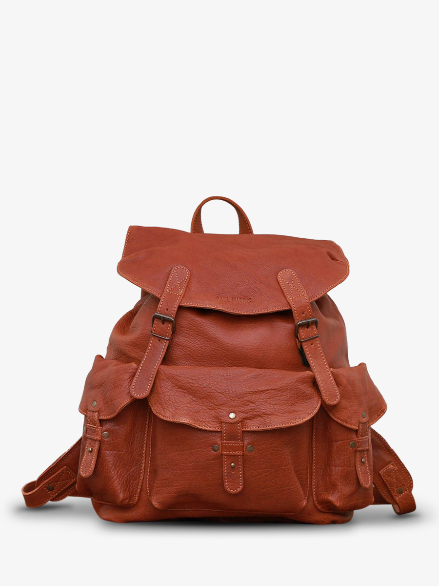 foto-vista-frontal-mochila-de-cuero-marrón-lemeridien-naturel-paul-marius-m38-l