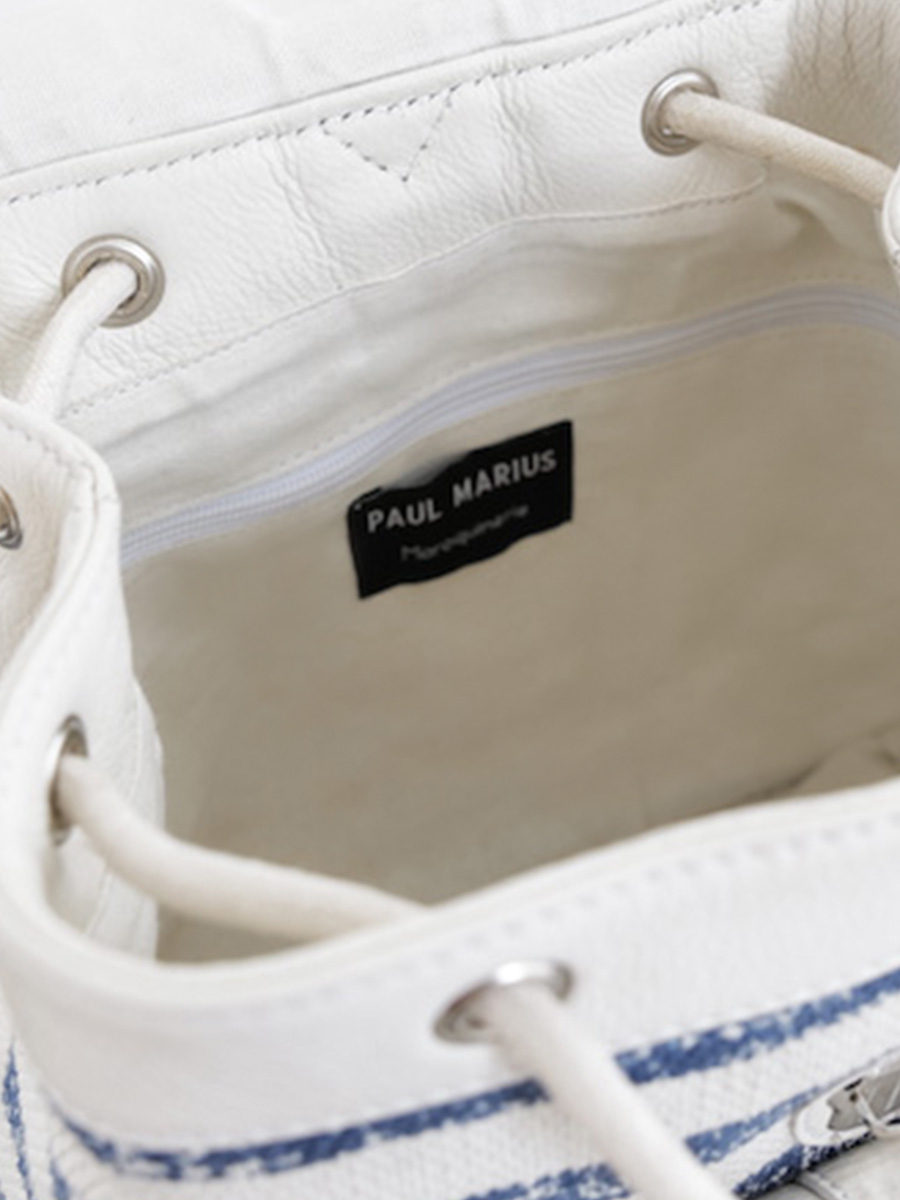 foto-interior-mochila-de-cuero-mujer-azul-blanco-lebaroudeur-côte-ouest-mariniere-paul-marius-m40-cnv-blu-w