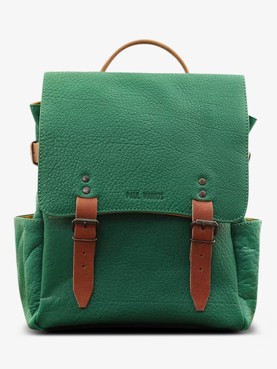 foto-vista-frontal-mochila-de-cuero-verde-laudacieux-verde-jungle-paul-marius-w14-gr