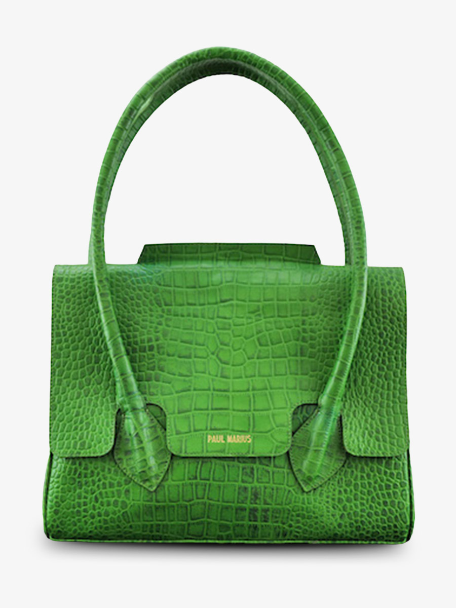 foto-vista-frontal-bolso-de-mano-de-cuero-para-mujer-verde-colette-m-alligator-cocktail-jade-paul-marius-w28m-a-gr