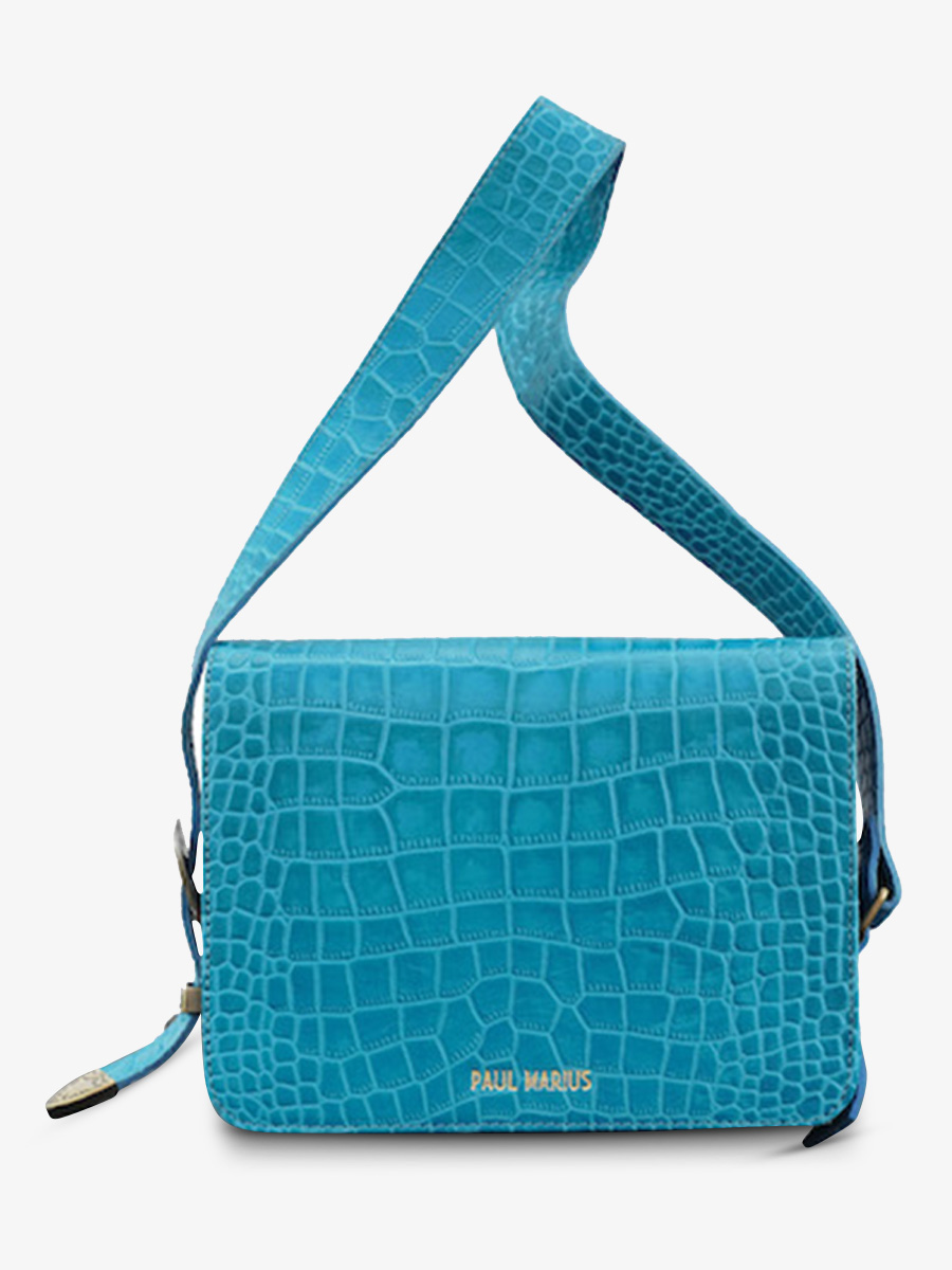 foto-vista-frontal-bolso-bandolera-cuero-mujer-azul-lebaguette-alligator-cocktail-topaze-paul-marius-w29-a-blu