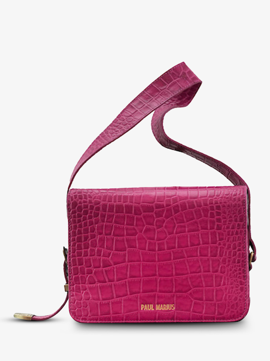 foto-vista-frontal-bolso-bandolera-cuero-mujer-rosa-lebaguette-alligator-cocktail-turmalina-paul-marius-w29-a-pi