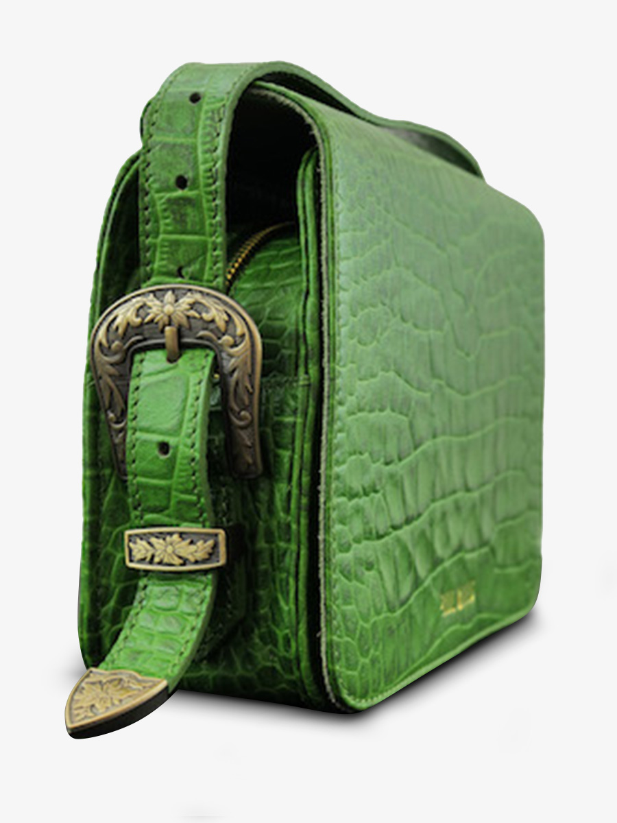 foto-vista-frontal-bolso-bandolera-cuero-mujer-verde-lebaguette-alligator-cocktail-jade-paul-marius-w29-a-gr