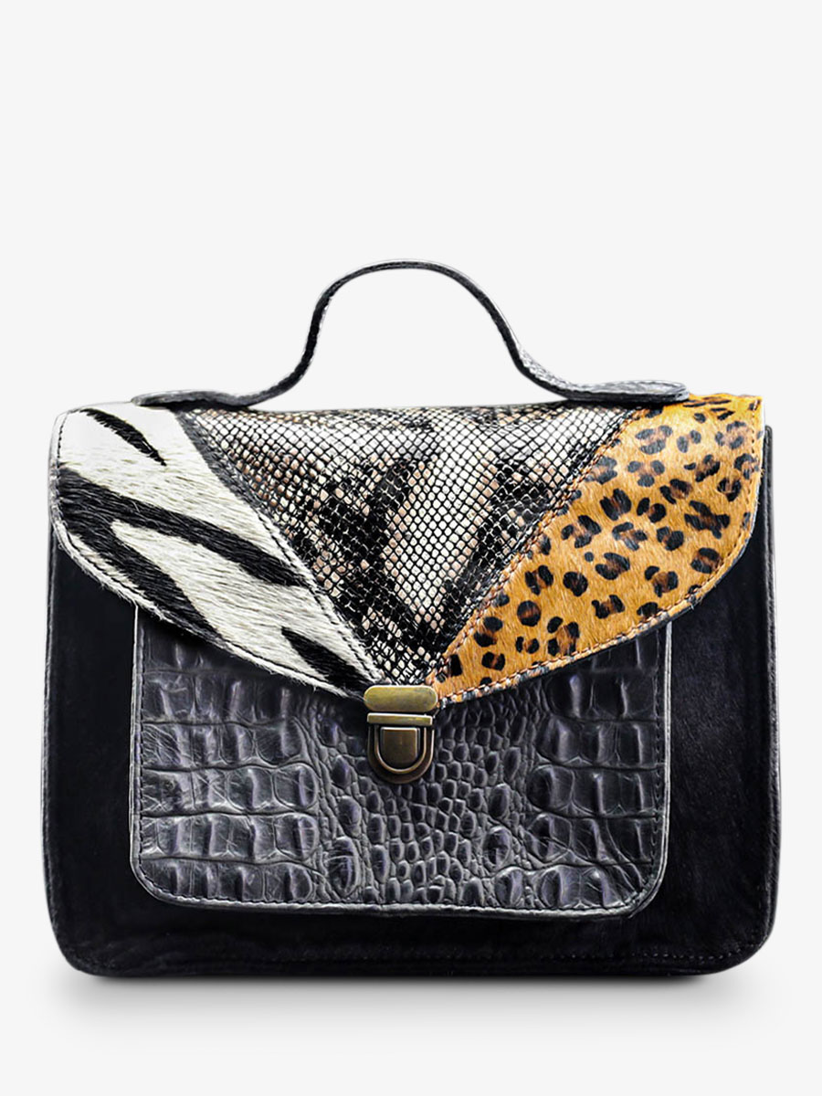 foto-vista-frontal-bolso-bandolera-cuero-mujer-negro-mademoiselle-george-chimere-negro-paul-marius-w05-ch-b