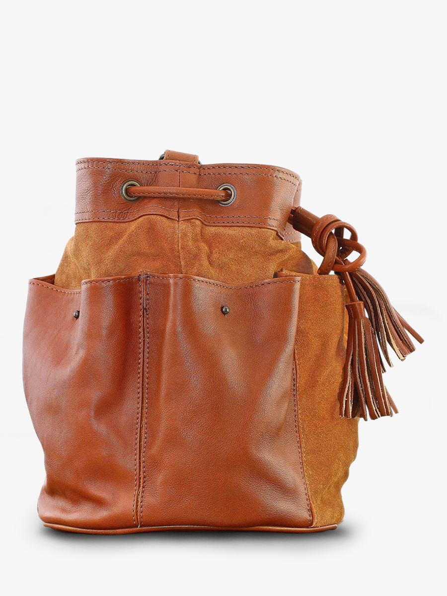 foto-vista-lateral-bolso-bandolera-cuero-mujer-marrón-flor-natural-paul-marius-w10-l