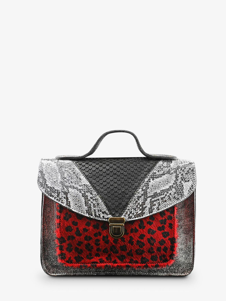 foto-vista-frontal-bolso-bandolera-cuero-mujer-plateado-negro-rojo-mademoiselle-george-chimere-argente-noir-rouge-paul-marius-w05-ch-s-b-r