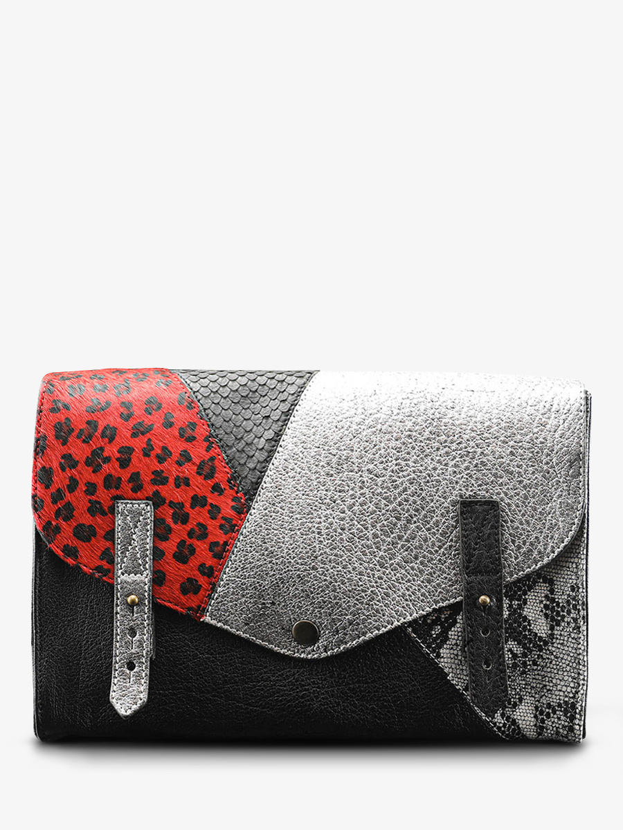 foto-vista-frontal-bolso-bandolera-cuero-mujer-plateado-negro-rojo-lindispensable-chimere-plateado-negro-rojo-paul-marius-w08-s-b-r