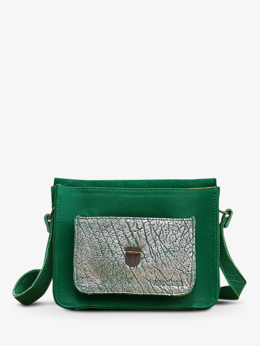 foto-vista-posterior-bolso-bandolera-cuero-mujer-verde-plateado-mademoiselle-george-verde-jungla-plateado-paul-marius-w05-gr-s