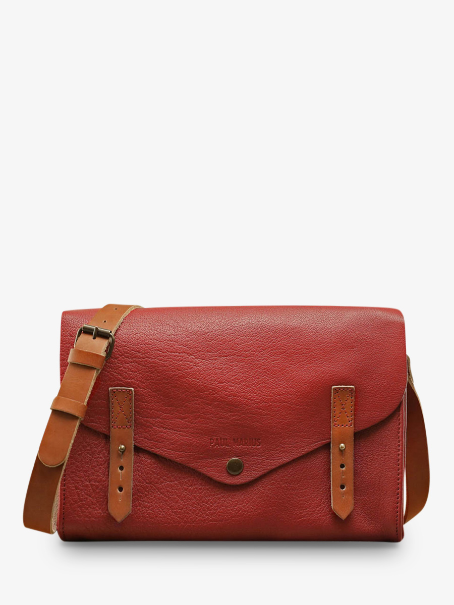 foto-vista-frontal-bolso-bandolera-cuero-mujer-rojo-lindispensable-rojo-carmín-paul-marius-w08-r