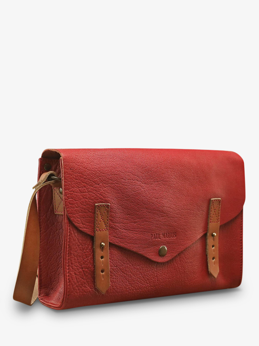 foto-vista-lateral-bolso-bandolera-cuero-mujer-rojo-lindispensable-rojo-carmín-paul-marius-w08-r