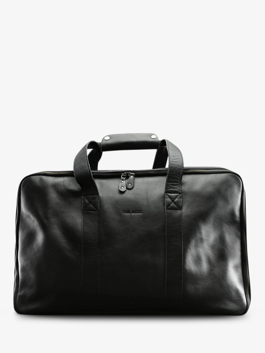 foto-vista-frontal-bolsa-de-viaje-cuero-negro-leglobe-trotter-negro-paul-marius-m102-b